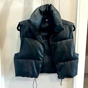 Faux leather vest